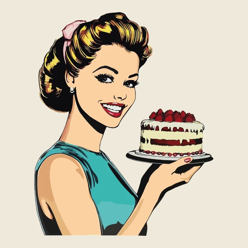 Cuisson Gâteau Cuisson Reine Cuisson Fée Boulanger Pop Art