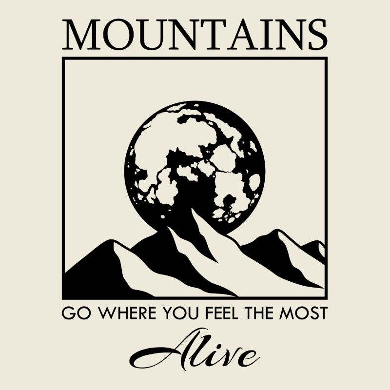 Mountain Range with the Moon