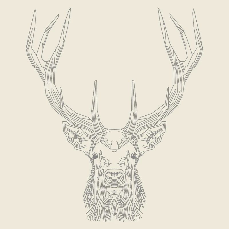 Tech Deer – Geometric Deer in Grey