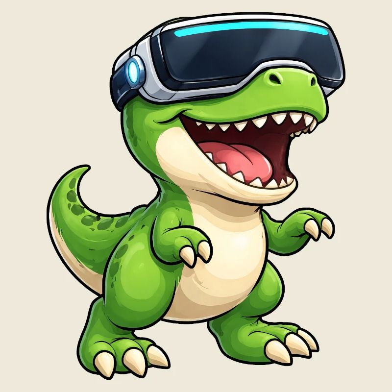 Tino Dinosaur T-Rex VR Gamer Computer Nerd
