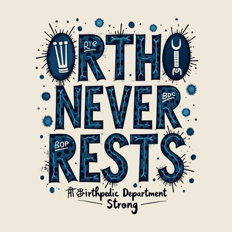 Ortho Never Restless: Blue Bacteria Typography
