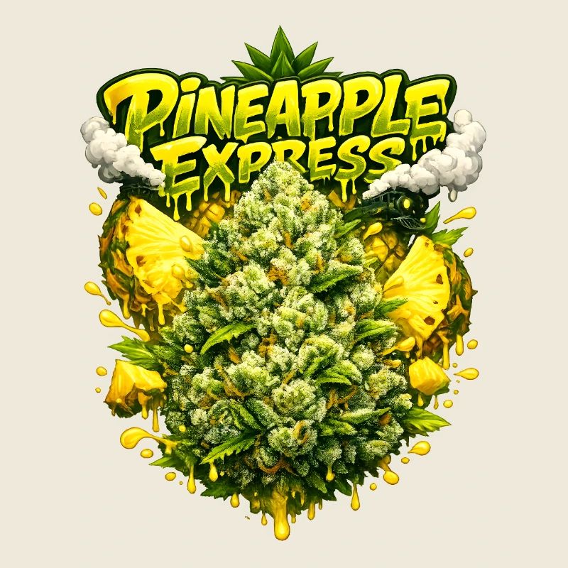 Pineapple Express Tropical Graffiti Print