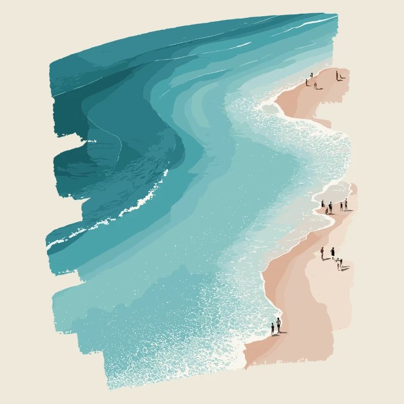 Palmiers de mer de plage rétro