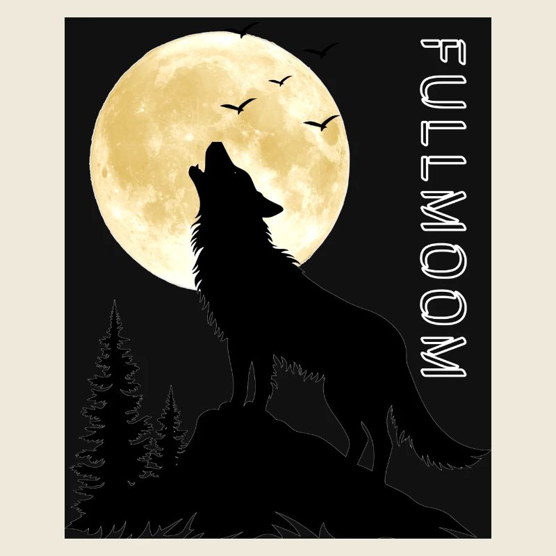 Wolf's howl under full moon