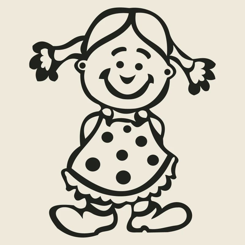 Fille joyeuse avec une robe à pois