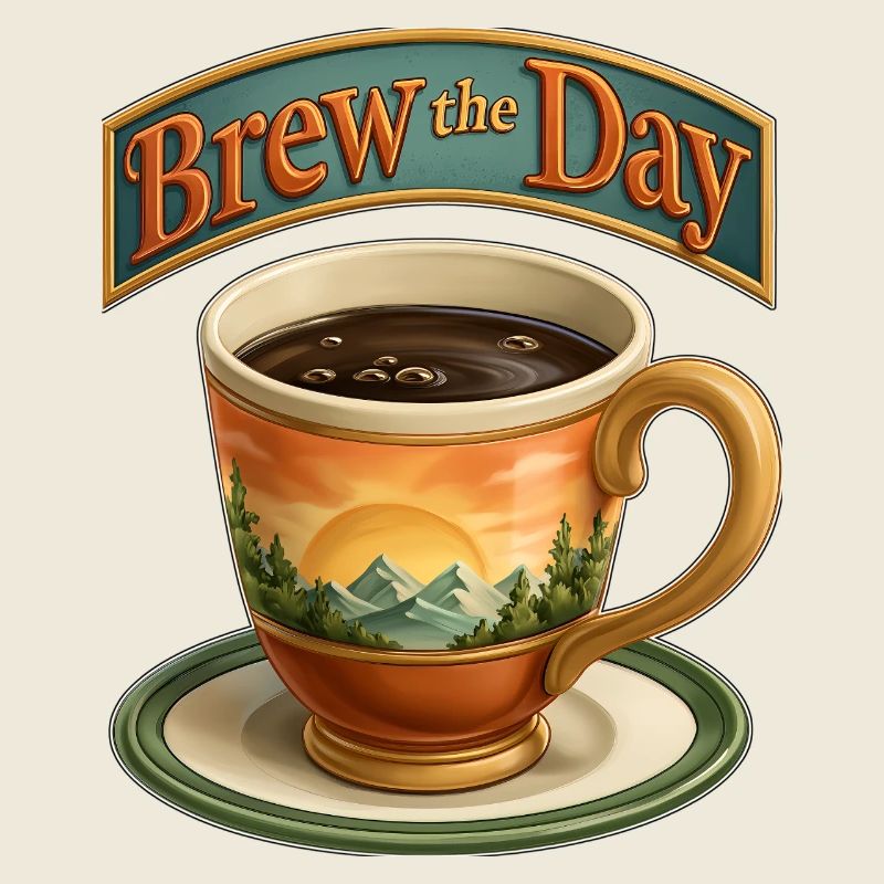 Brew the Day Sunrise Landscape Mug
