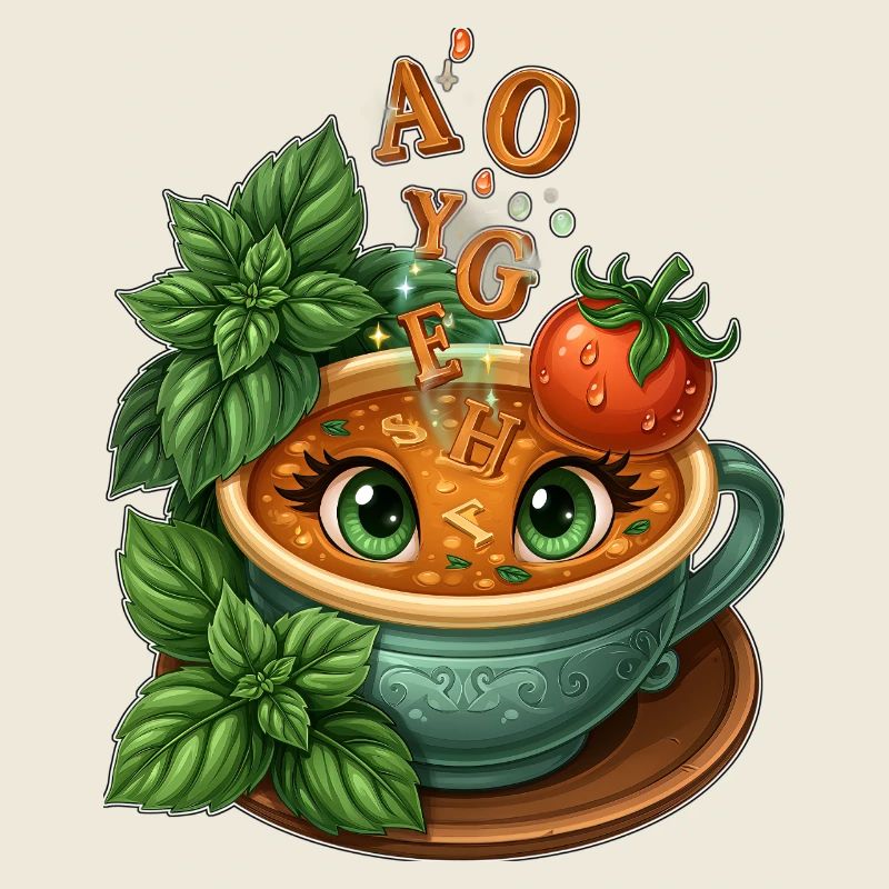 Alphabet-Teetasse mit Kräutern