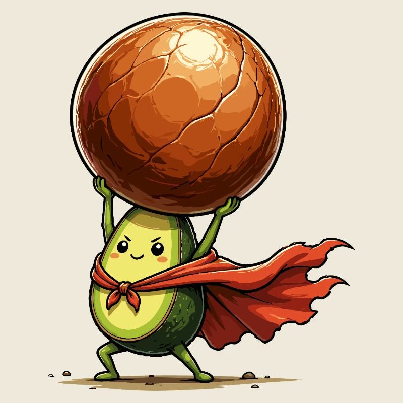 Avocado Superheld hebt Erdball