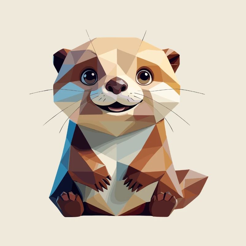 Niedlicher Otter im Polygonstil