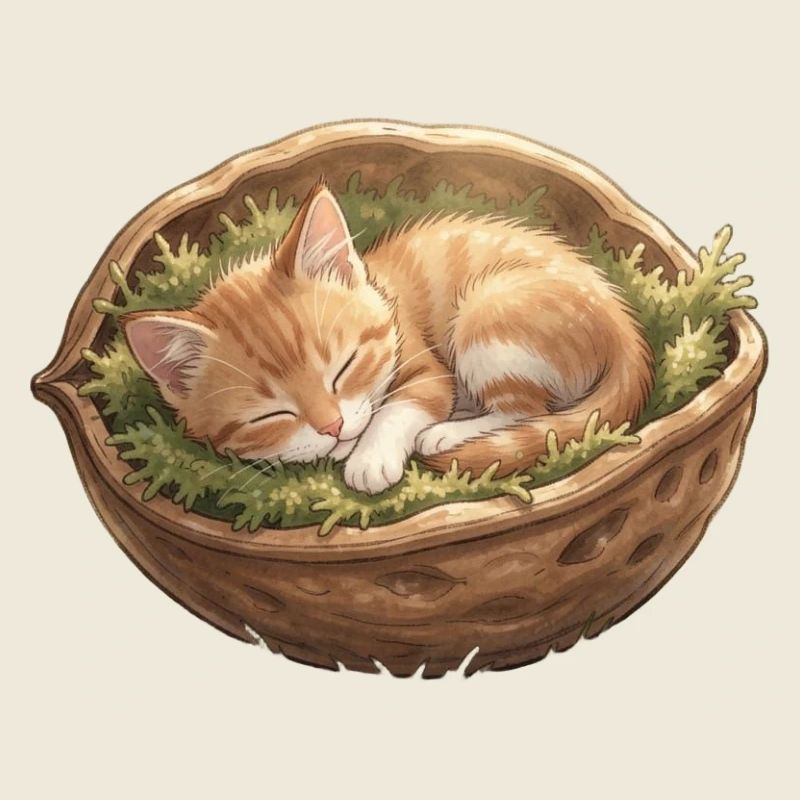 Schlummerndes Nestkätzchen