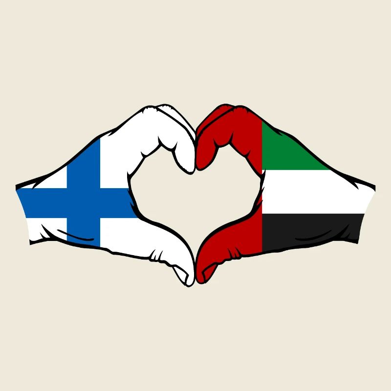 Finnalnd United Arab Emirates Flag Heart