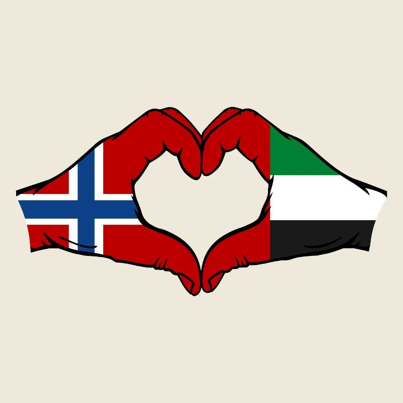 Norvège Émirats arabes unis Drapeau Coeur