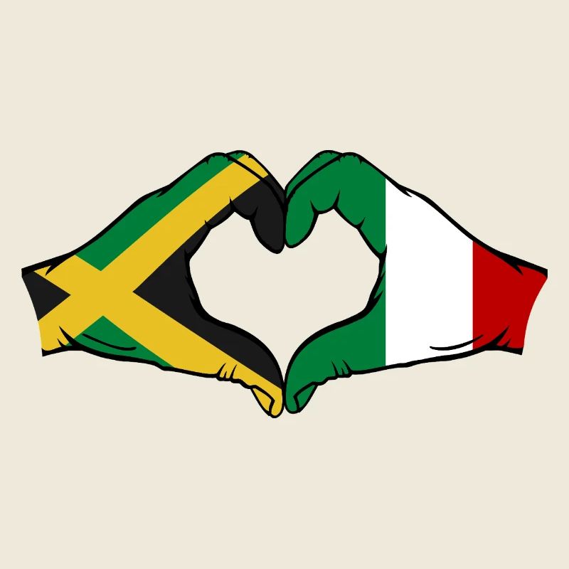 Jamaica Italy Hands Heart Shape