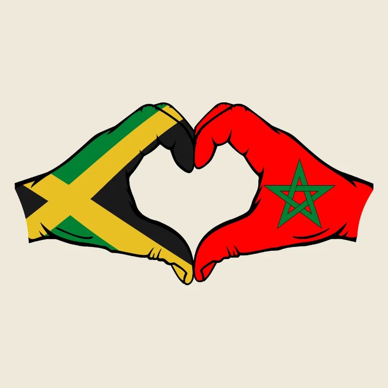 Jamaica Morocco Hands Heart Shape
