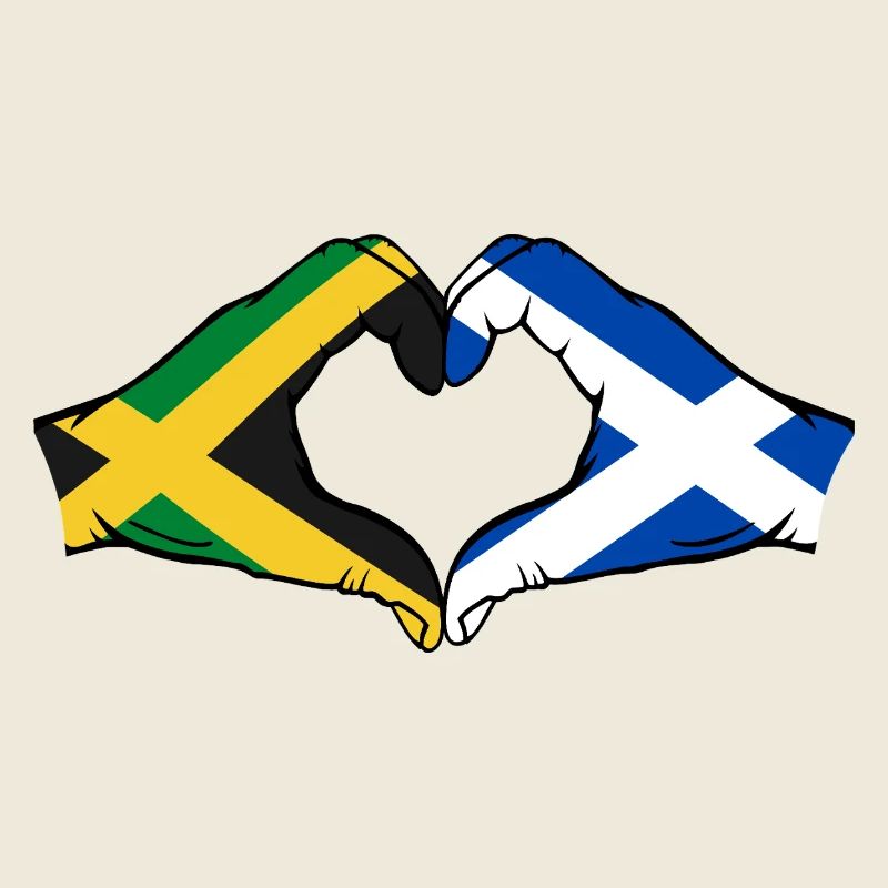 Jamaica Scotland Hands Heart Shape