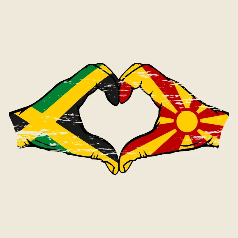 Jamaica Macedonia hands heart shape used