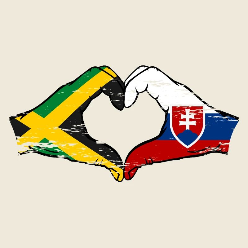 Jamaica Slovakia Hands Heart Shape Used