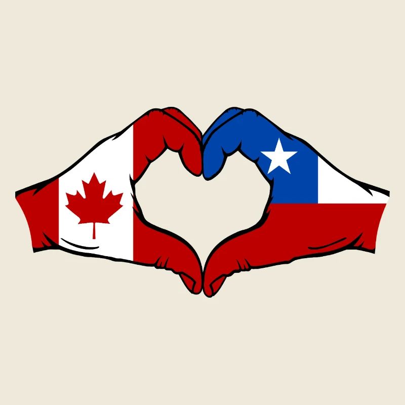 Canada Chili Drapeau Mains Coeur Forme