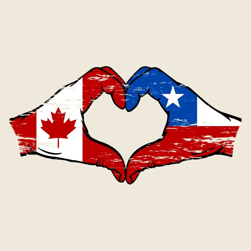 Canada Chili drapeau mains forme de coeur utilisé
