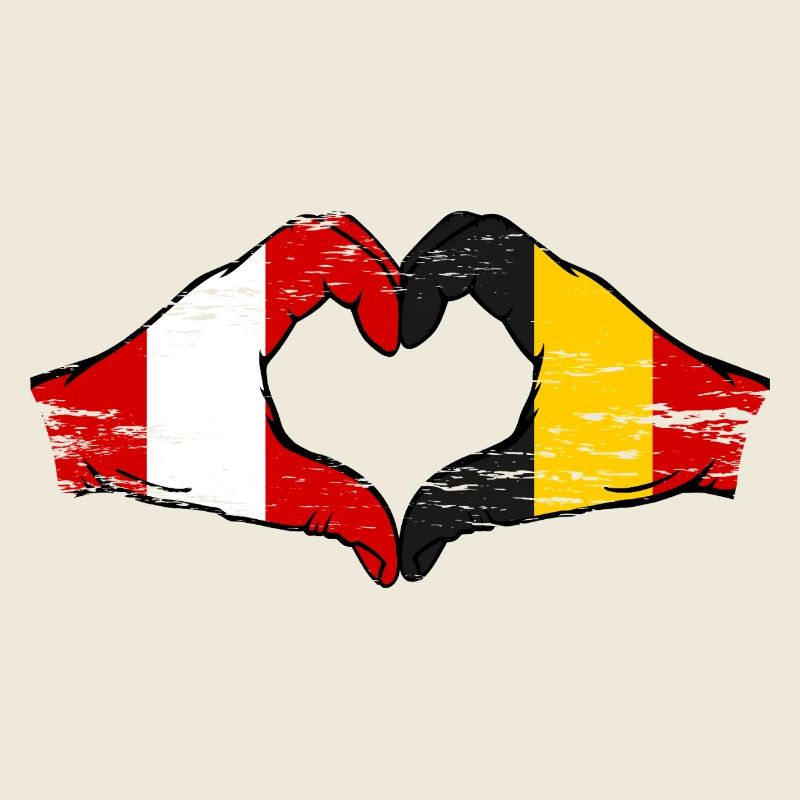 Pérou Belgique Mains Forme de coeur Utilisé