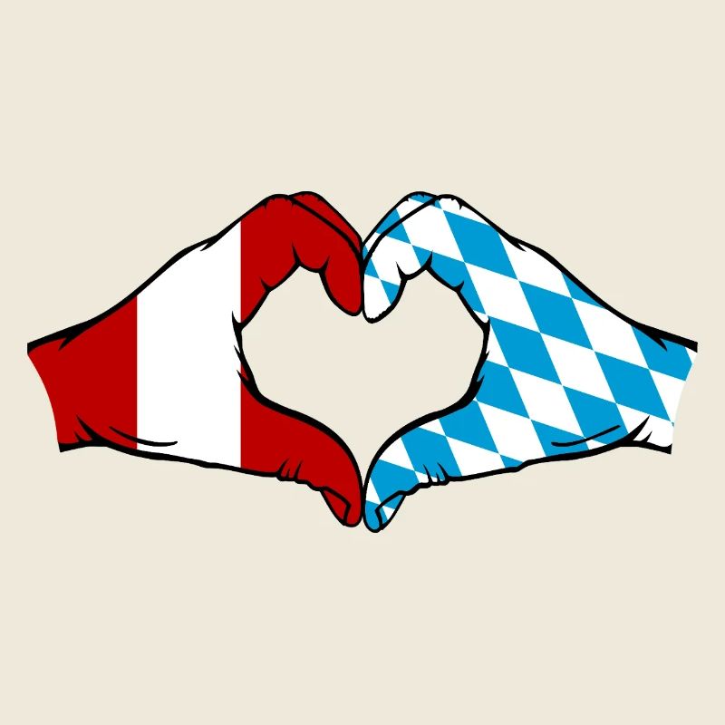 Peru Bavaria Flag Hands Heart Shape