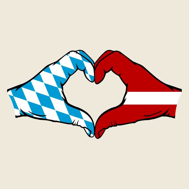 Bavière, Lettonie, Drapeau, Aiguilles, Forme de coeur
