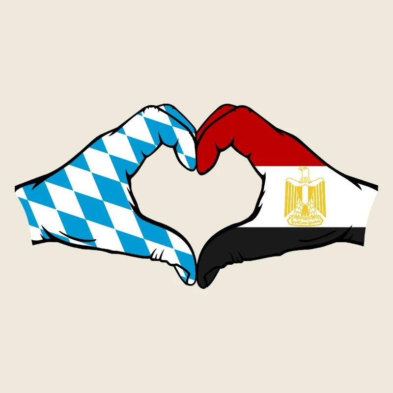 Bavière, Égypte, drapeau, aiguilles, forme de coeur