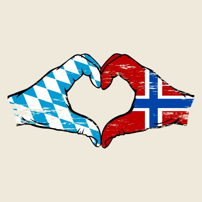 Bavière, Norvège, drapeau, aiguilles, forme de coeur utilisé