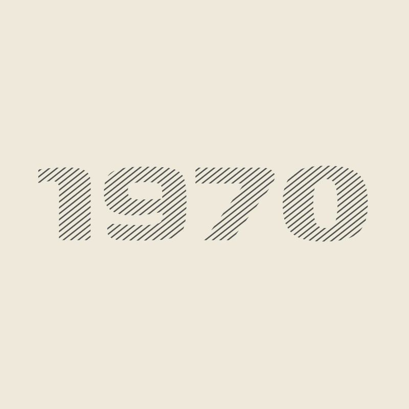 Born 1970 Retro Stripe Modern Birthday Design