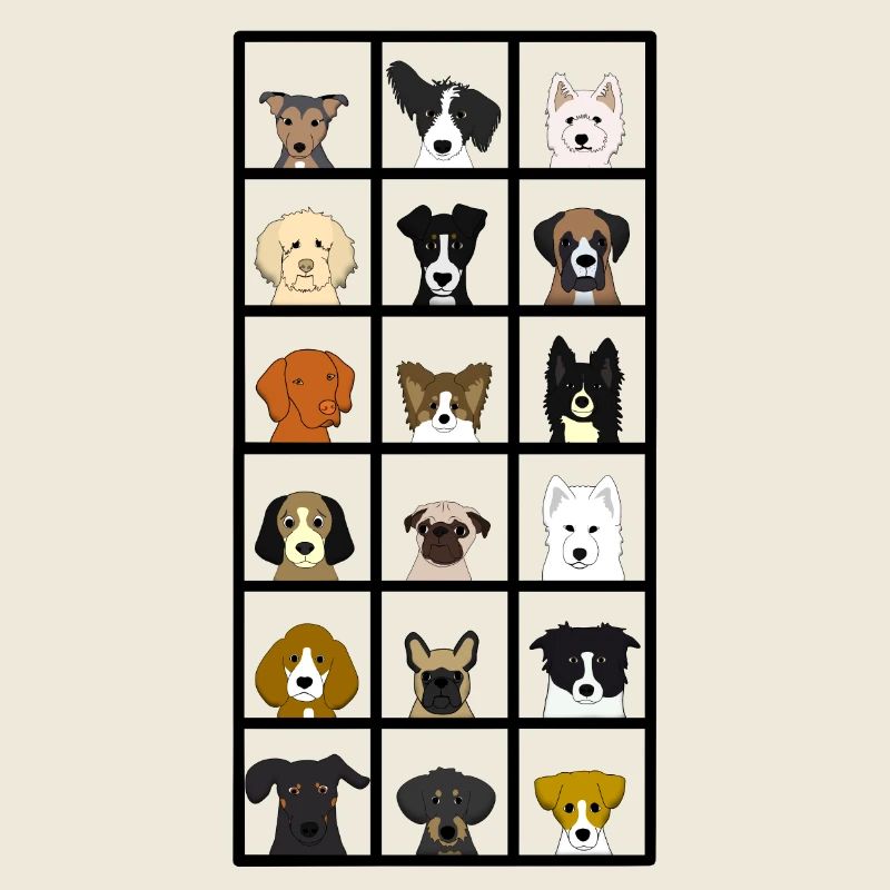 18 x chiens tête