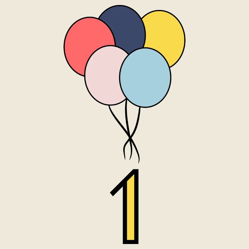 1. 1 YEAR. 1ST ANNIVERSARY. BIRTHDAY 1 YEAR