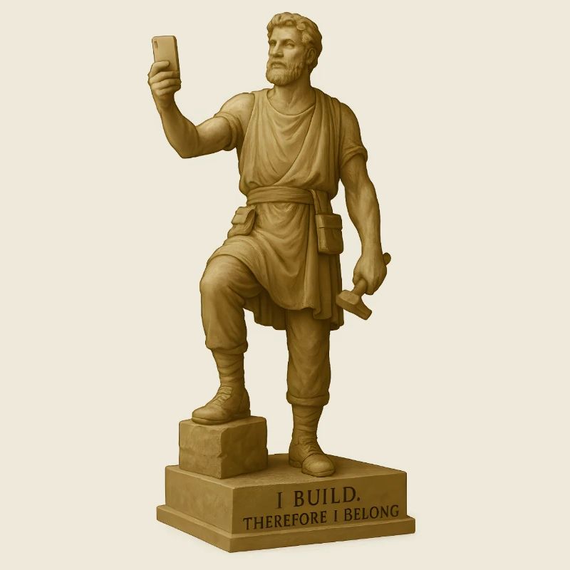 Ancient Philosopher Sculpture with Quote