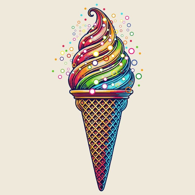 farbenfrohe Eiskreation in lebendigen Farben