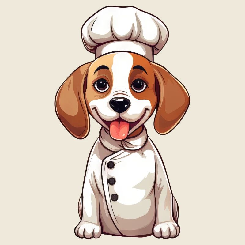 Cute Beagle Chef Comic Design