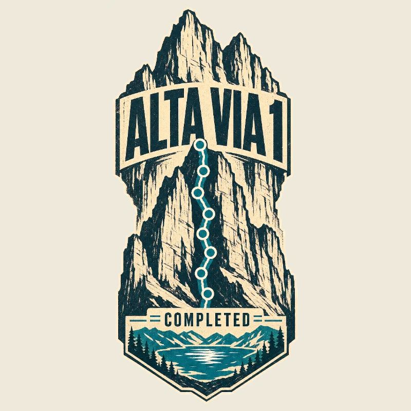 Alta Via 1 Finisher de randonnée Dolomites achevé