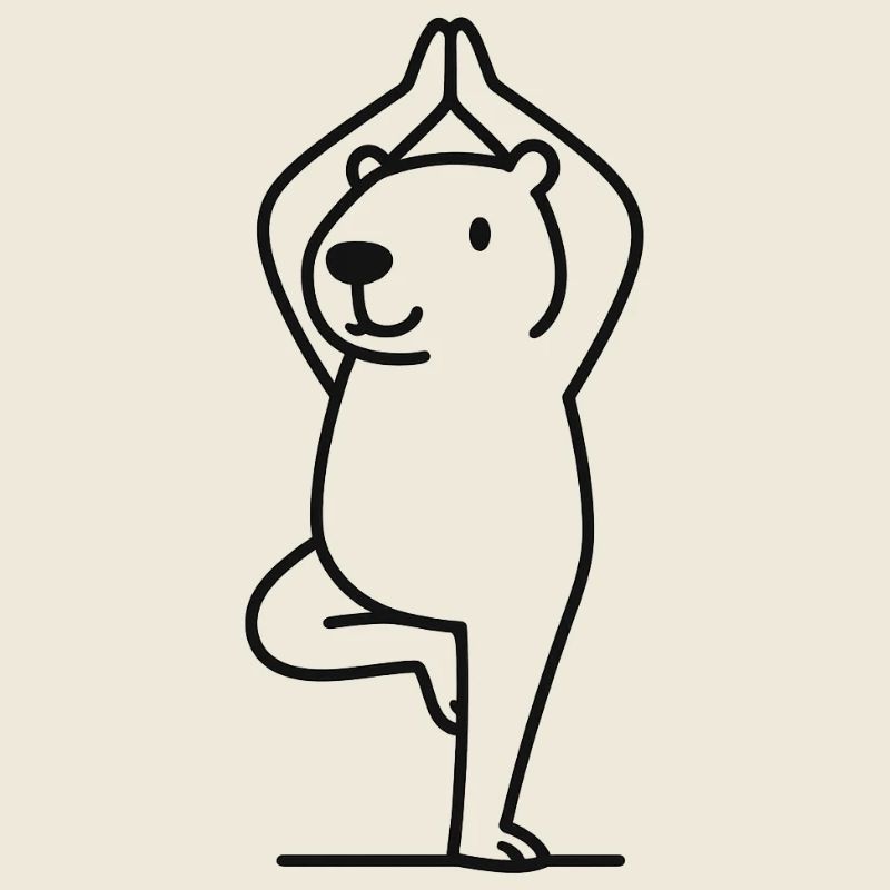 Cute capybara in tree pose