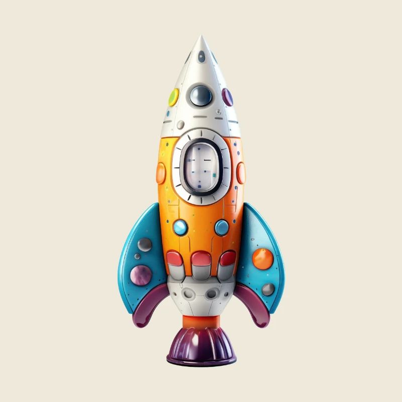 Colorful, Cute Rocket Richard - Print Design