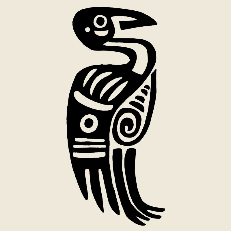 Oiseau tribal noir