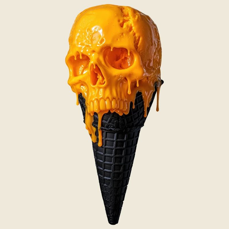 Schmelzender Schädel Eis am Cone
