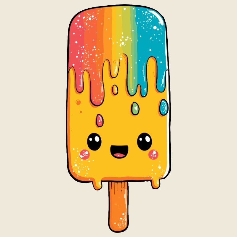 Bonheur aux glaces arc-en-ciel