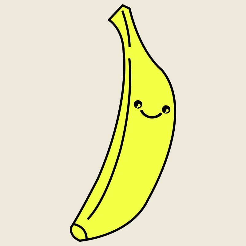 Banane Kawaii en jaune fluo