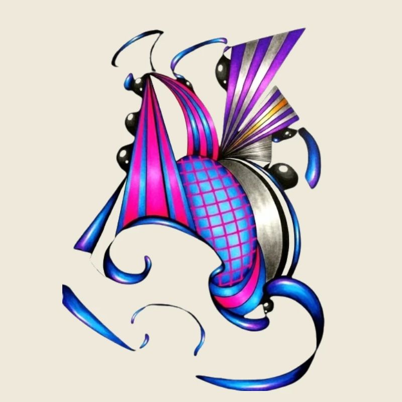 Farbige Spiral- und Fächerkunst