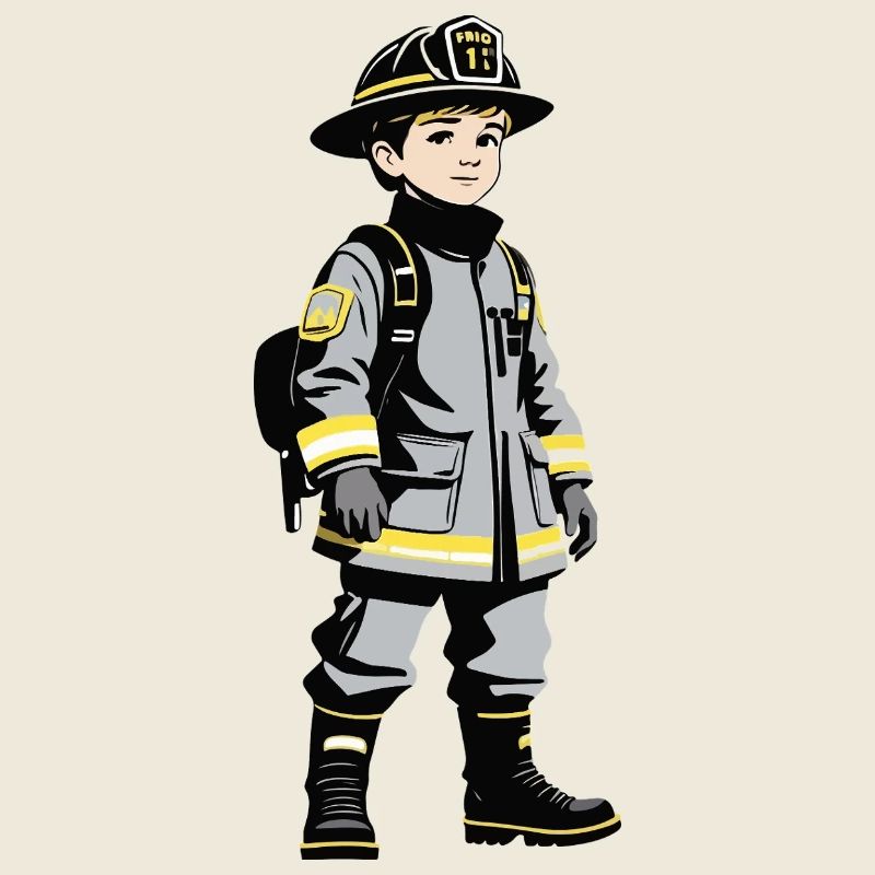 Firefighter Boy - Cute Job Design