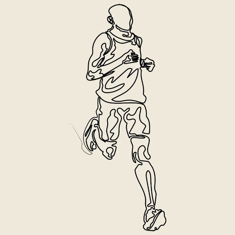 running man single line doodle drawing