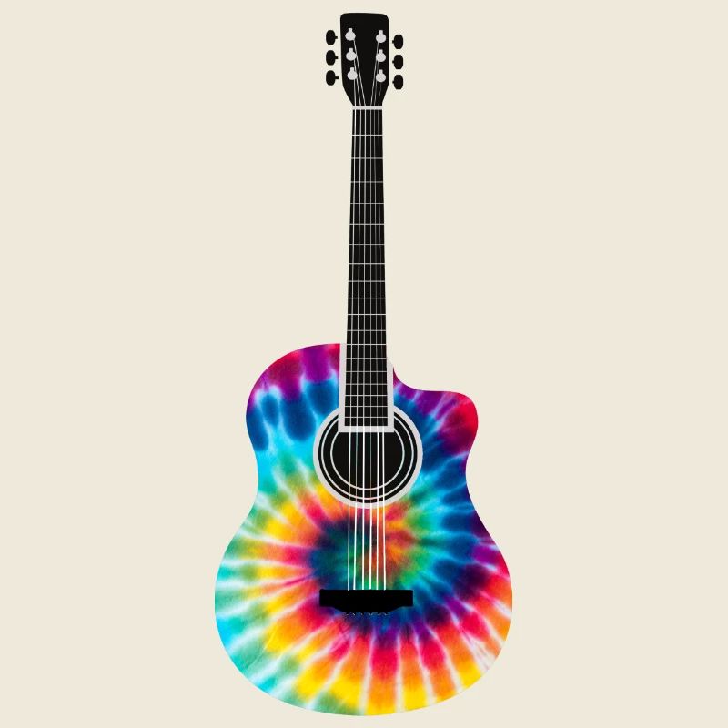 Multi-Colored Tie Dye Guitar Design