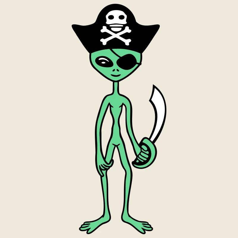 Alien Pirate Capitaine Casquette Drôle Alien