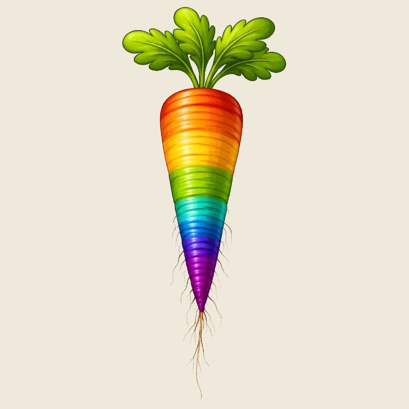 Regenbogen Karotte Buntes Gemüse Design