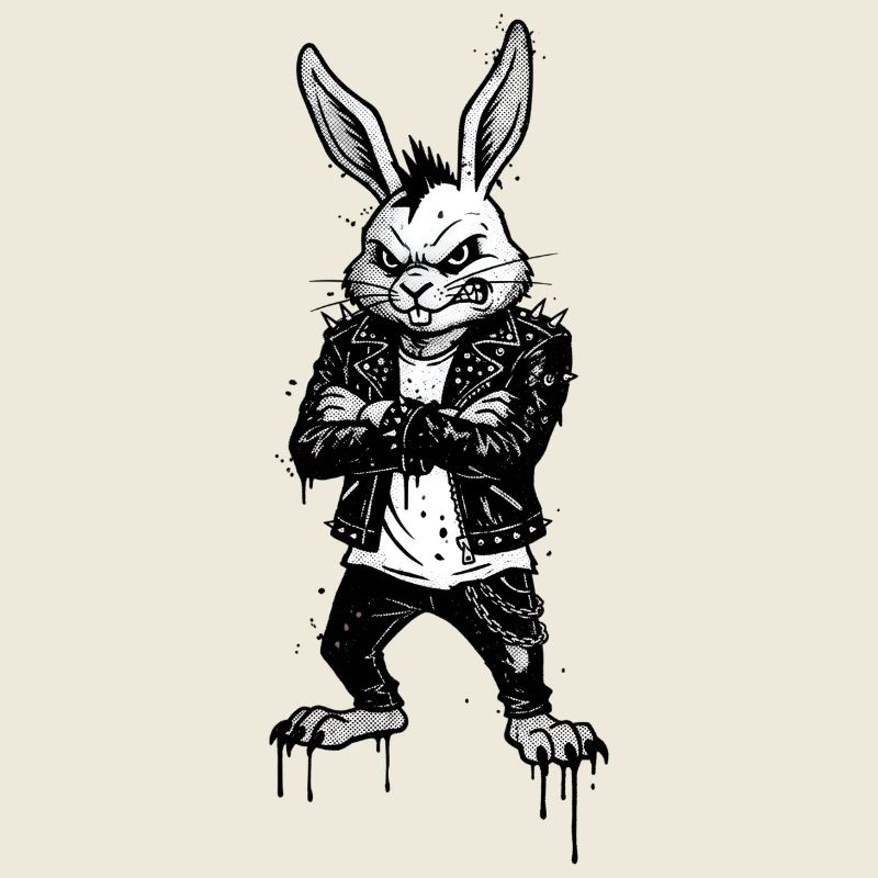 Heavy Metal Easter Bunny Rocker Easter Hardcore Bunny