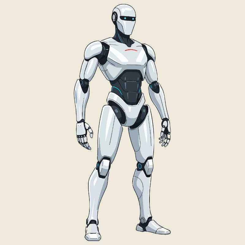 Weißer SciFi-Kampfroboter