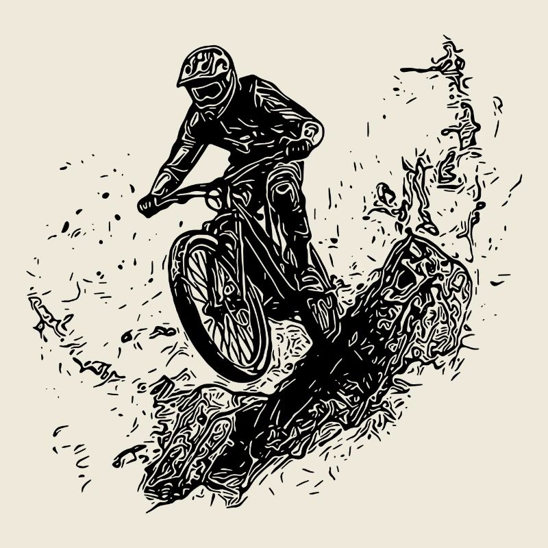 Regen Radfahrer Schlamm Wald Abfahrt